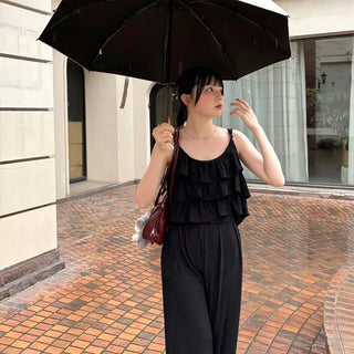 Can-can sleeveless pants set