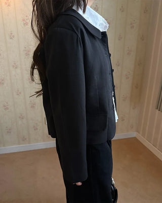 Round collar short jacket