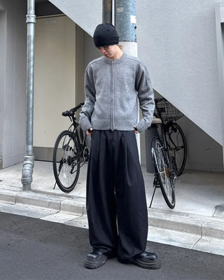 Knit zip-up jacket