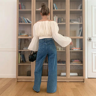 Balloon cropped blouse