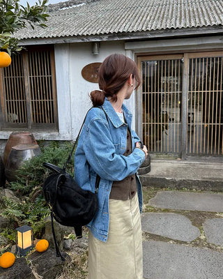 Denim pocket single jacket