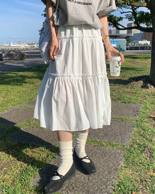 Tiered long skirt