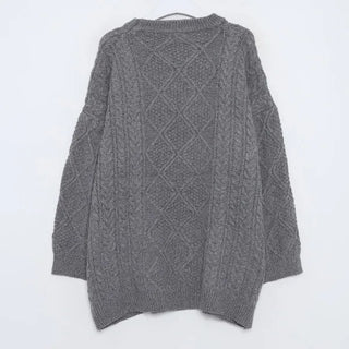 Oversized long cable knit sweater