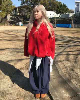 Waist String Fleece Jogger Pants