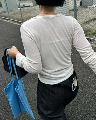 Henley neck cut and sew