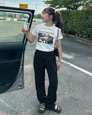 RADIO Lettering Cropped T-Shirt