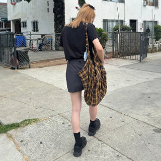 Vintage check shoulder bag