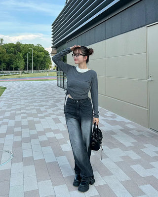 Halter neck layered shirring t-shirt
