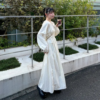 Shirred String Long Dress