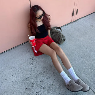 2-line elastic waist shorts