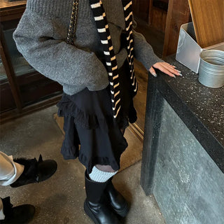 Asymmetrical mini skirt