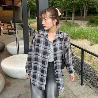 Loose check shirt