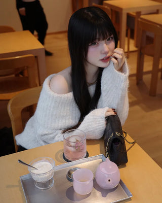 Oversized off-shoulder knit