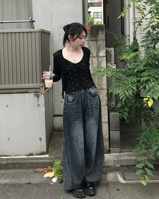 Knit sleeveless cardigan set
