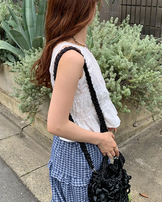 Shirred halter neck blouse