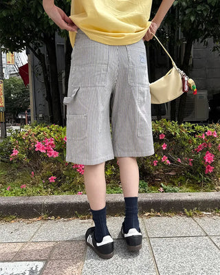 Striped Carpenter Bermuda Shorts