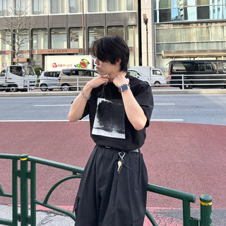 (Unisex) Square Print Short-Sleeve T-Shirt