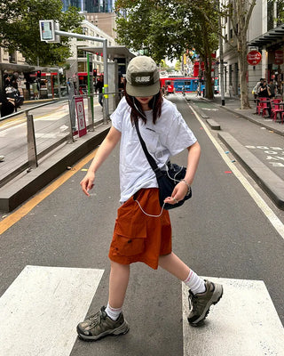 String cargo shorts