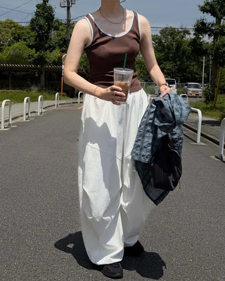 Two-tone ribbed tank top