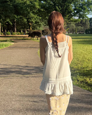 Lace peplum camisole