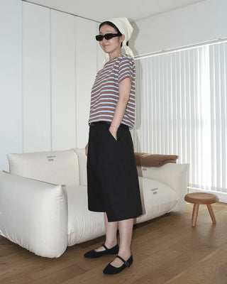 Bermuda One-Pleat Cotton Pants