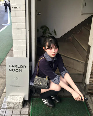 T-shirt layered check shirt
