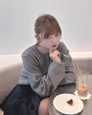 Crop Round Knit Cardigan