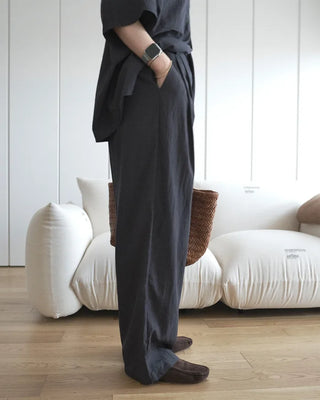 Nylon summer elastic waist pants