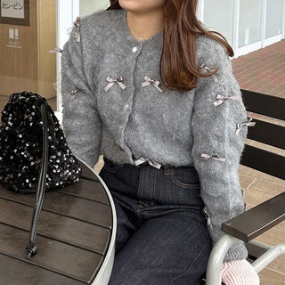 Ribbon Round Cardigan