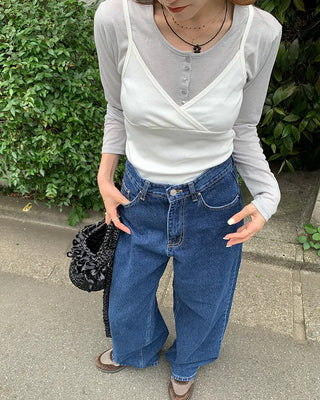 V-neck slit camisole