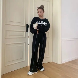 Lettering Sweatshirt Set