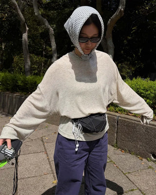 Cotton herringbone pants