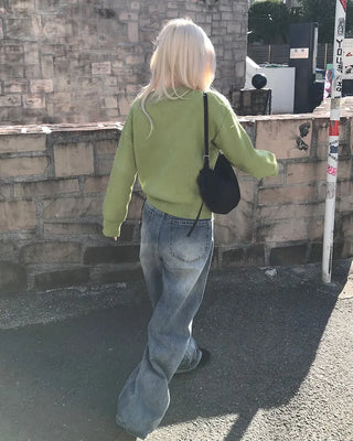 Wide denim pants