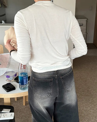 Round Basic Slim Long-Sleeve T-Shirt