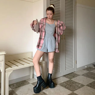 Pink checkered shirt