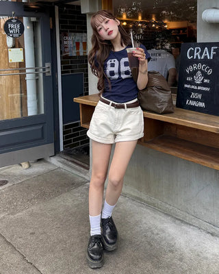Belted shorts