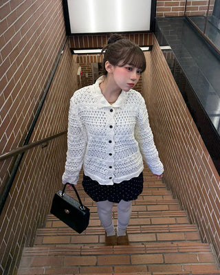 One-button leather handbag