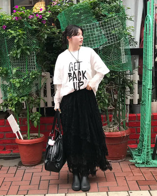 Flower sheer T-shirt