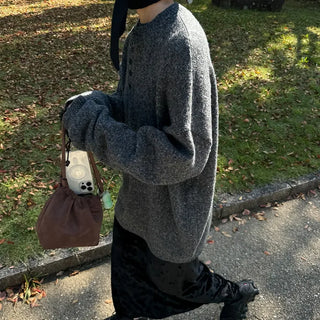 Simple Henley Neck Knit