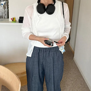 Linen blend cardigan