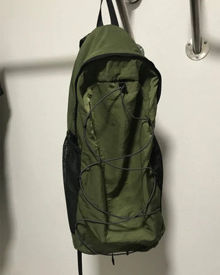 Nylon backpack with side pockets