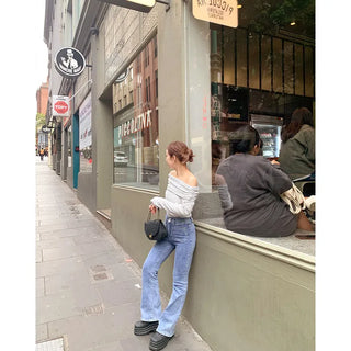 Pocket Flare Fit Denim Pants