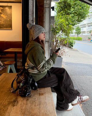Nordic knit hoodie