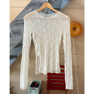 See-through vintage lace knit