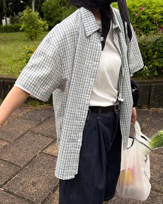 Checked half shirt