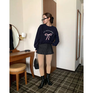Ribbon print sweatshirt