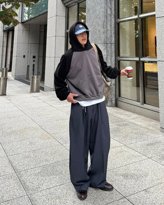 Raglan Collar Block Hoodie