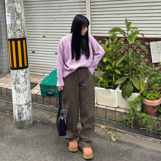 Cotton wide-leg pants