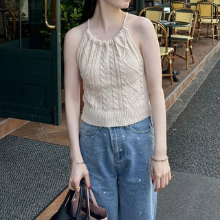 Sleeveless twist knit