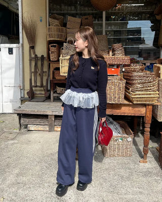 Chiffon-lined sweatpants